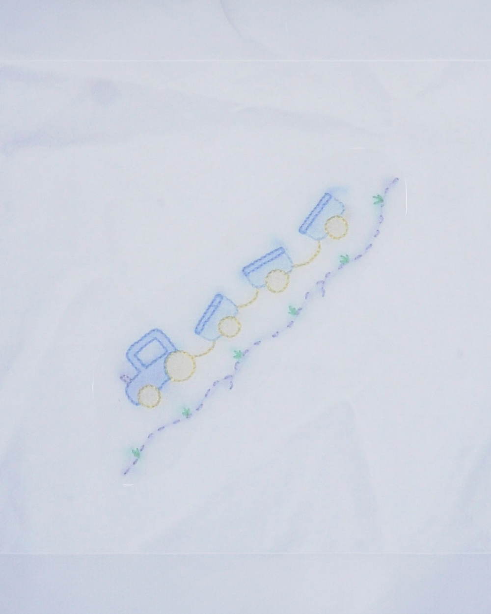 Train White Baby Blanket, That Store, close up