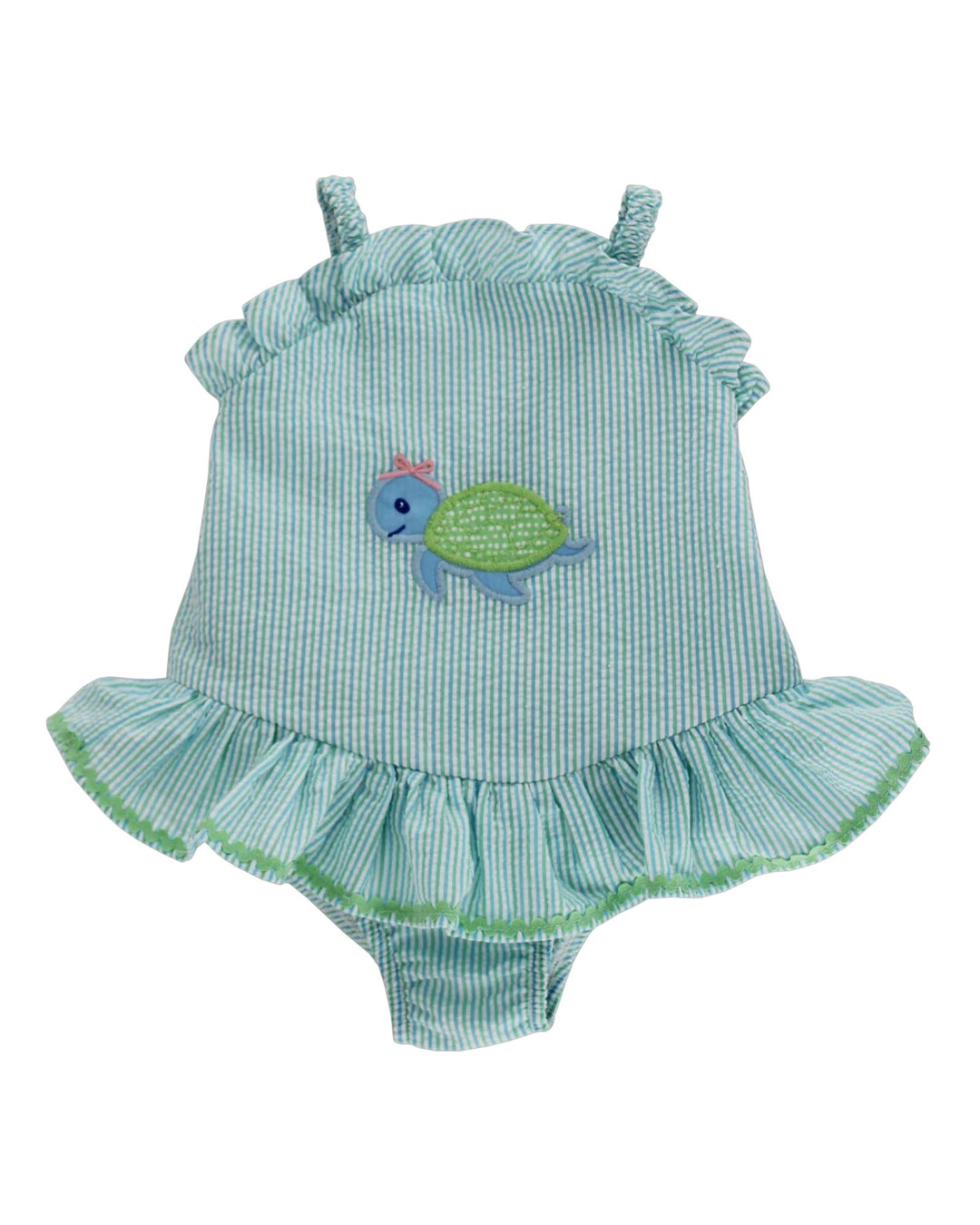 Turtle Tides - One Piece Girls Swimsuit with Ruffle, that store, front