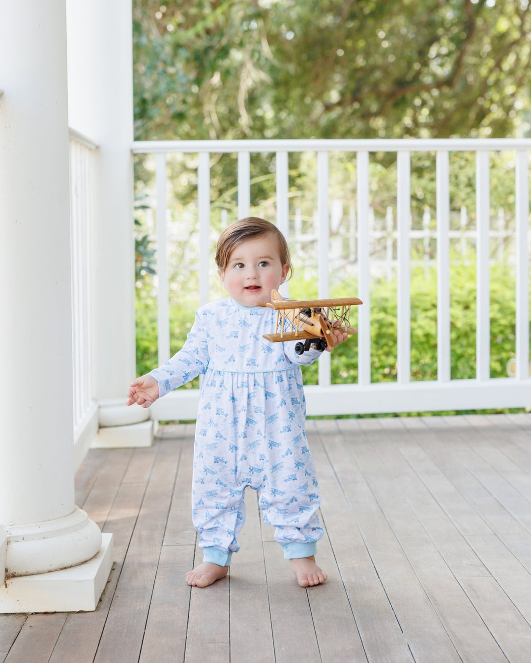 Up Up &amp; Away Blue Boys Romper