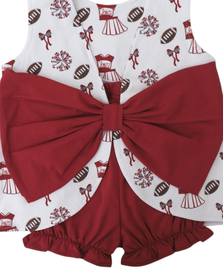 Varsity Dark Red Blaire Girls Bow Back Bloomer Set, that store