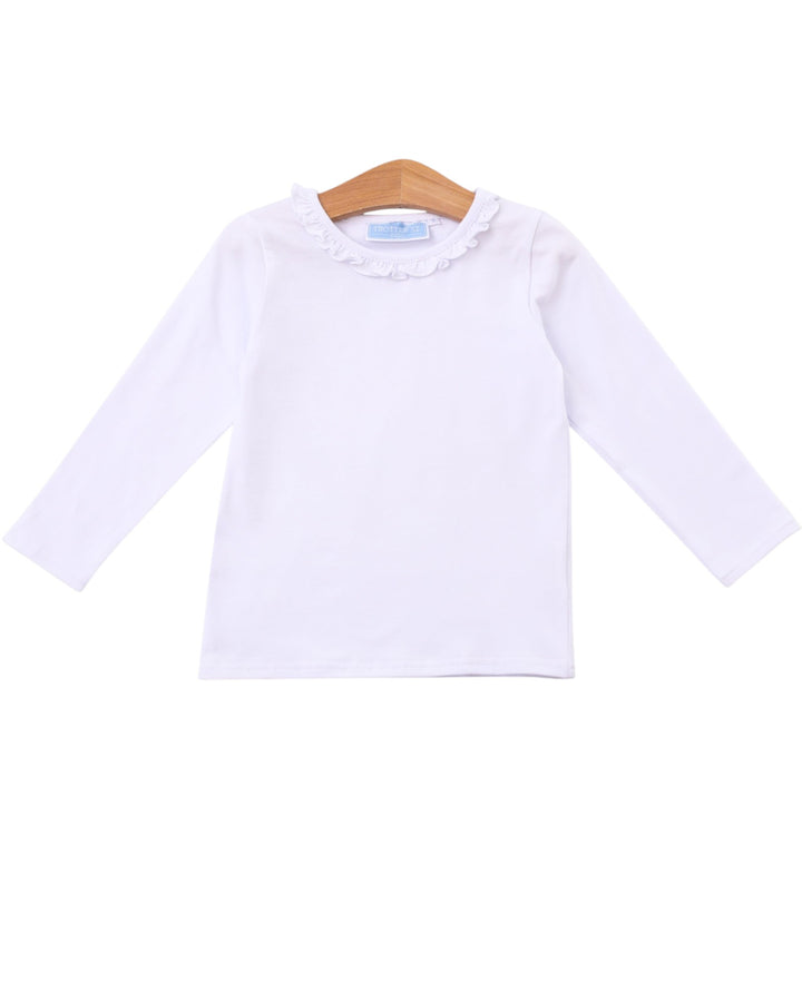Vera Ruffle Girl's Top- White