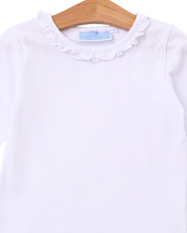 Vera Ruffle Girl's Top- White