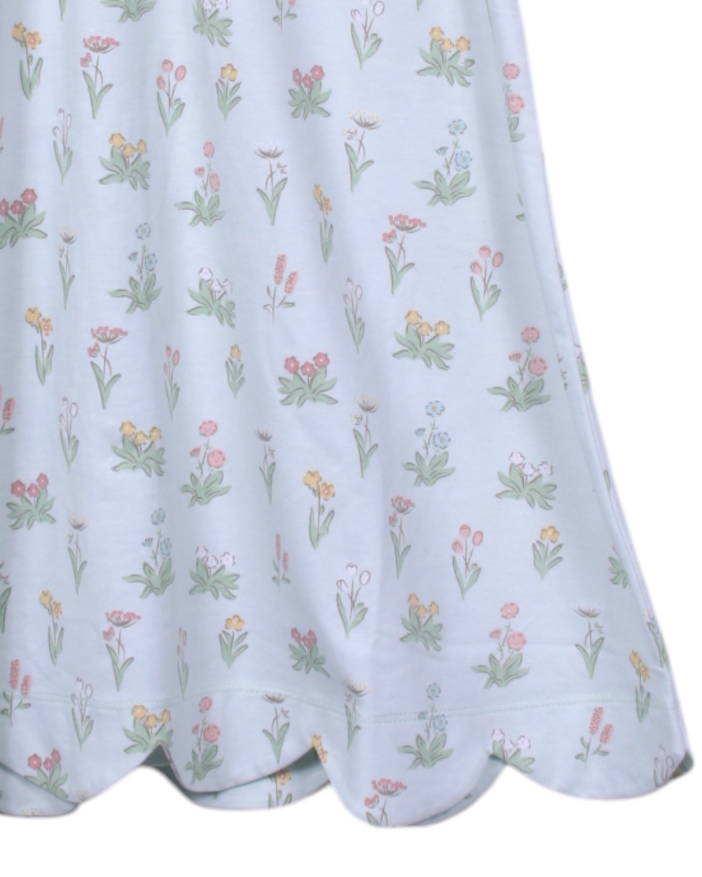 Vintage Floral Scallop Green Aline Dress, That Store, hem