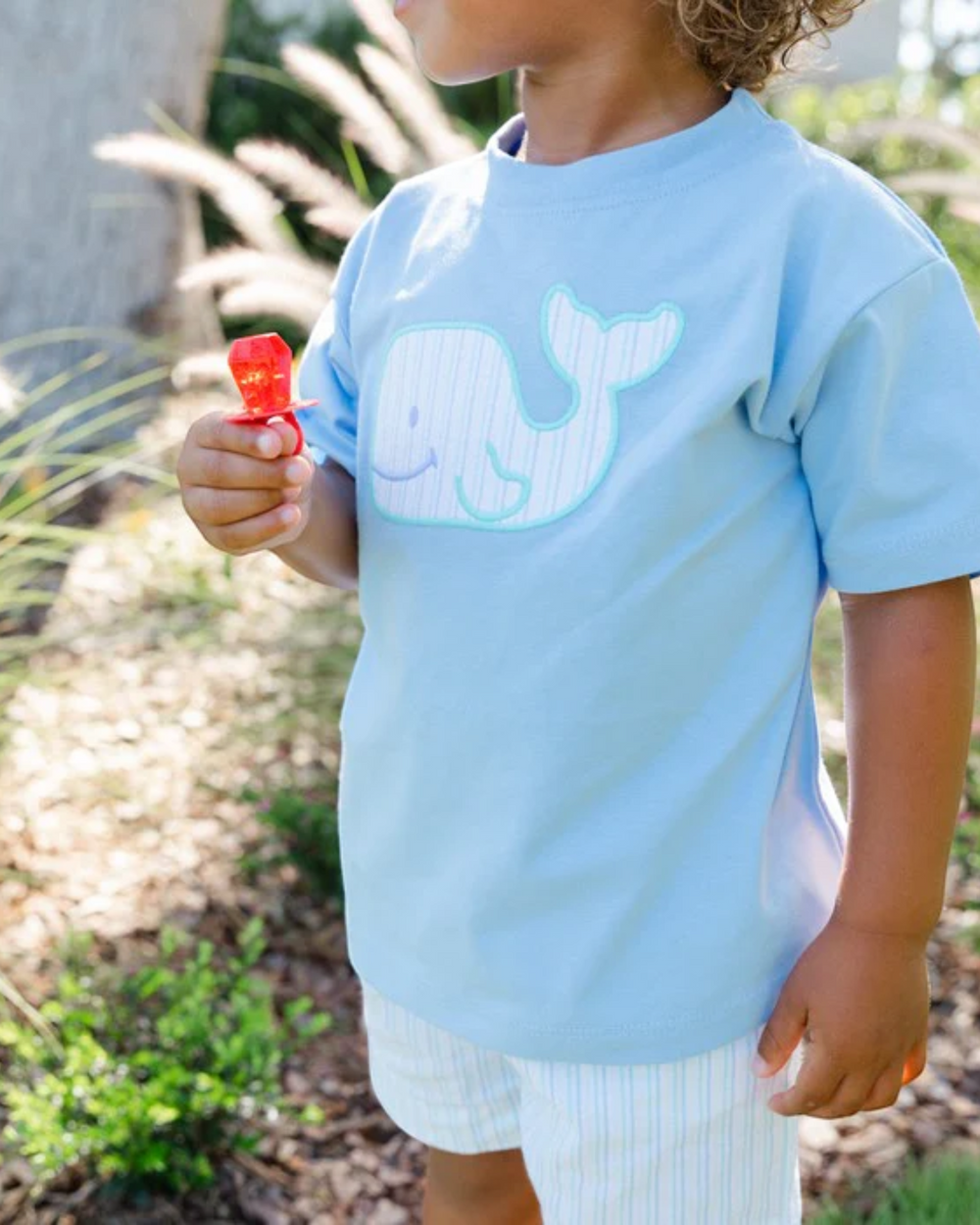 Wally Whale Blue Boys Short Set, That Store, child