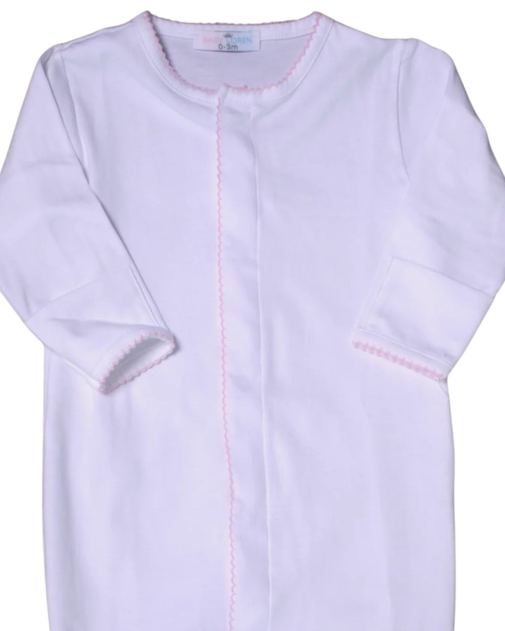 White Pima Converter Pink Trim Gown, That Store, close