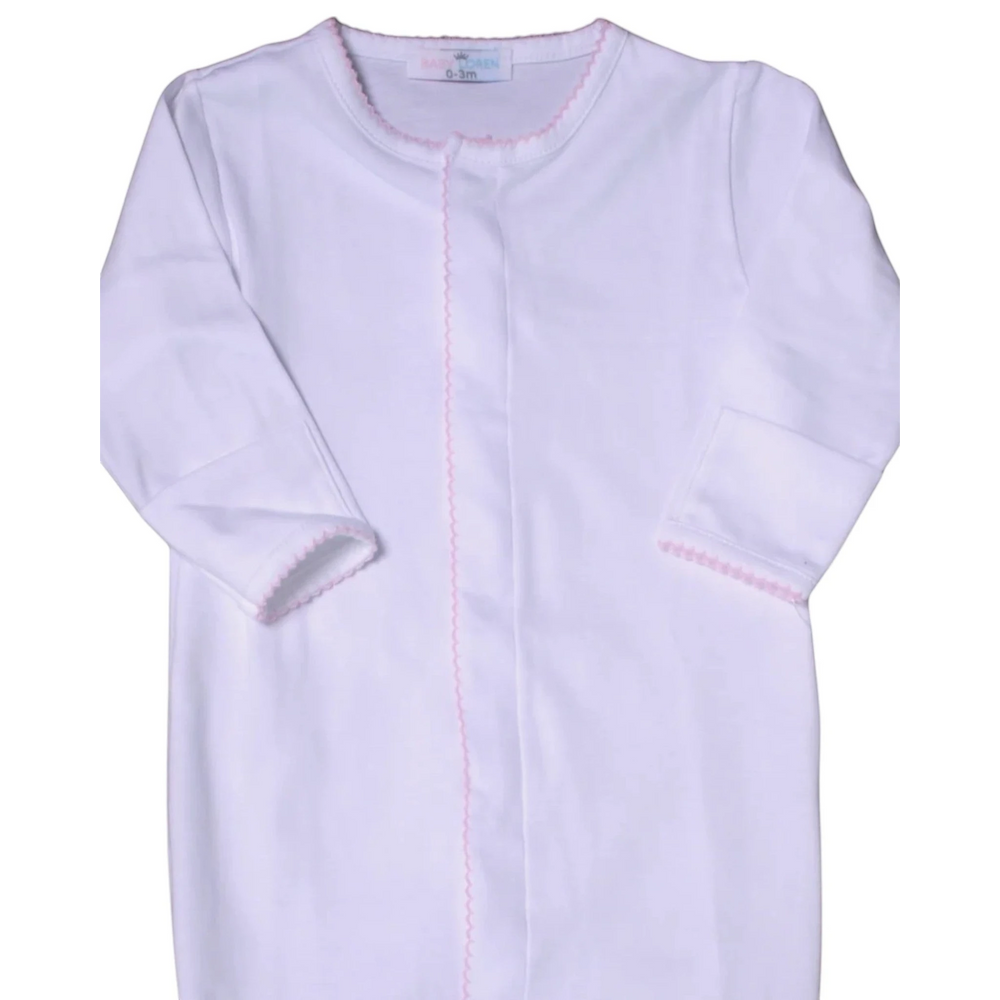 White Pima Converter Pink Trim Gown, That Store, close