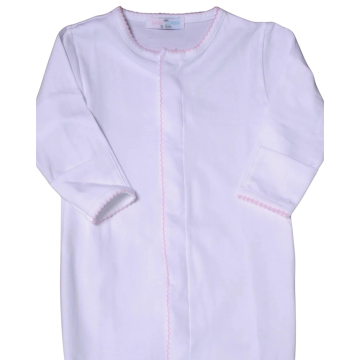 White Pima Converter Pink Trim Gown, That Store, close