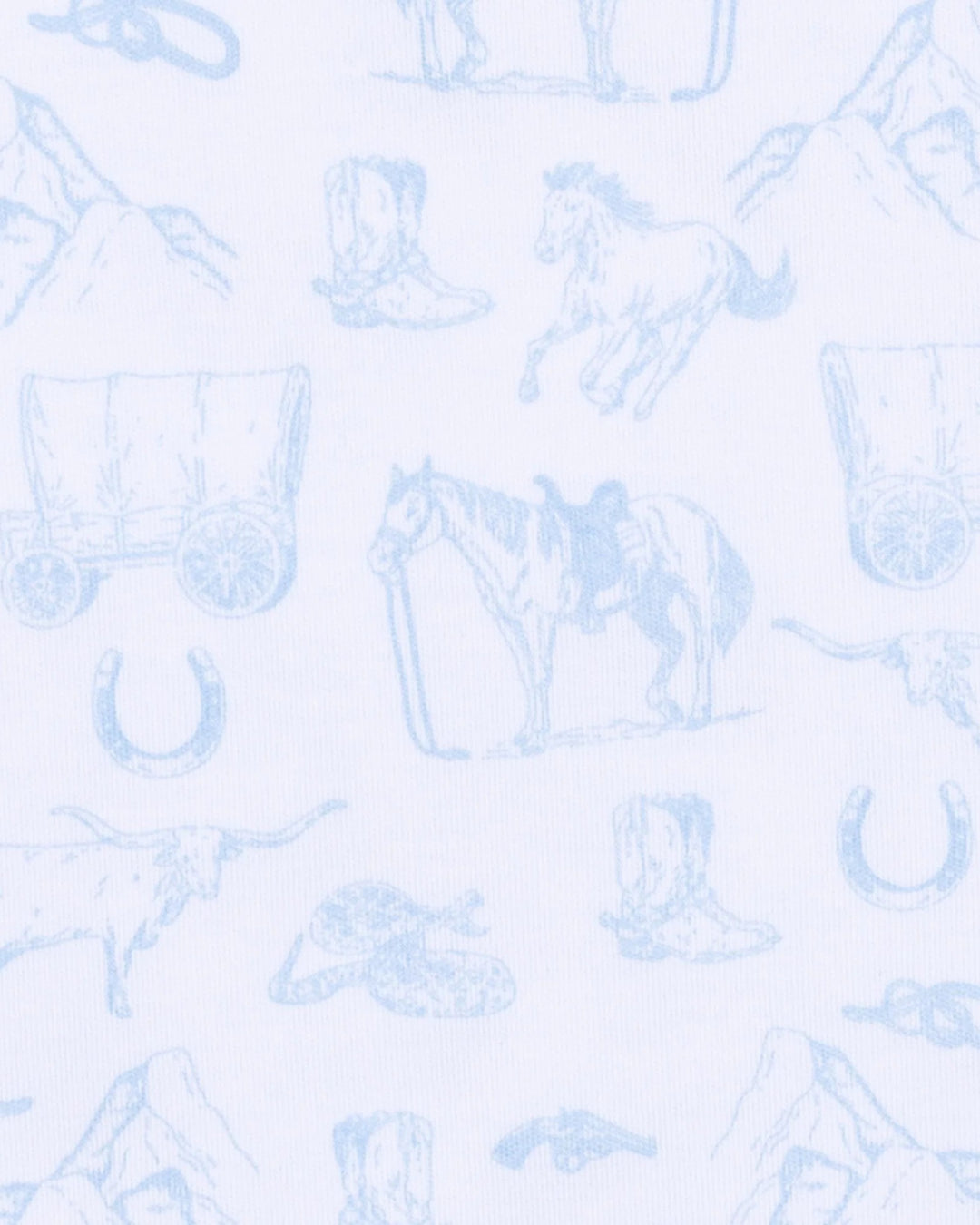 Wild West Toile Boys Footie - Light Blue