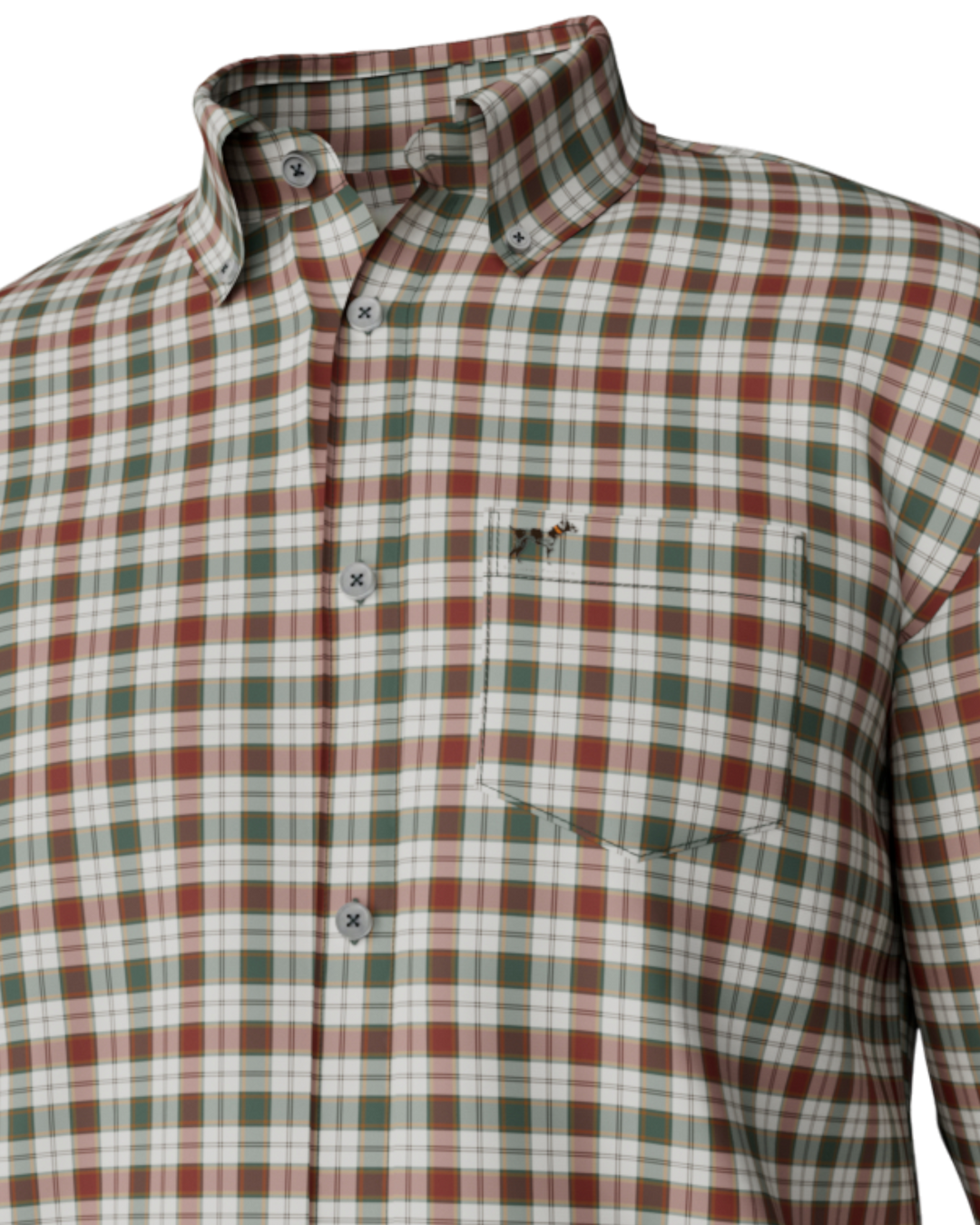 Youth Hadley Vintage Long Sleeve Button Down: Wright Plaid-Festive, that store, close up