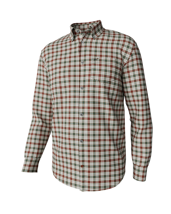 Youth Hadley Vintage Long Sleeve Button Down: Wright Plaid-Festive, that store, front