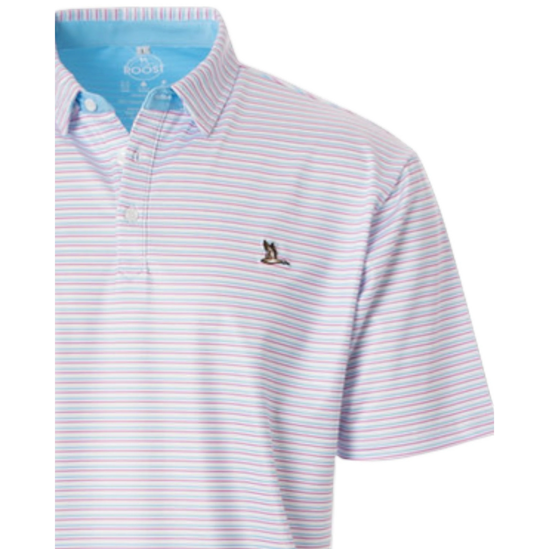 Youth Cayuga Polo: Pink and Blue Stripe