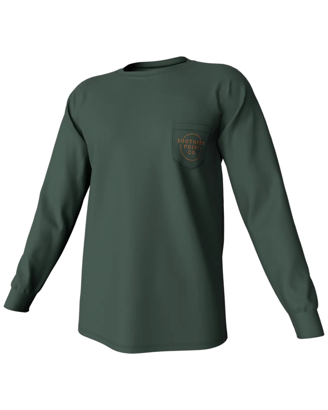 Youth Vintage Circle Greyton Long Sleeve Pocket Tee: Duck Green, that store, front