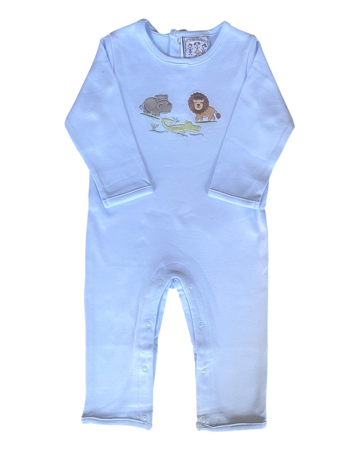 Zoo Animals Blue Boys Romper