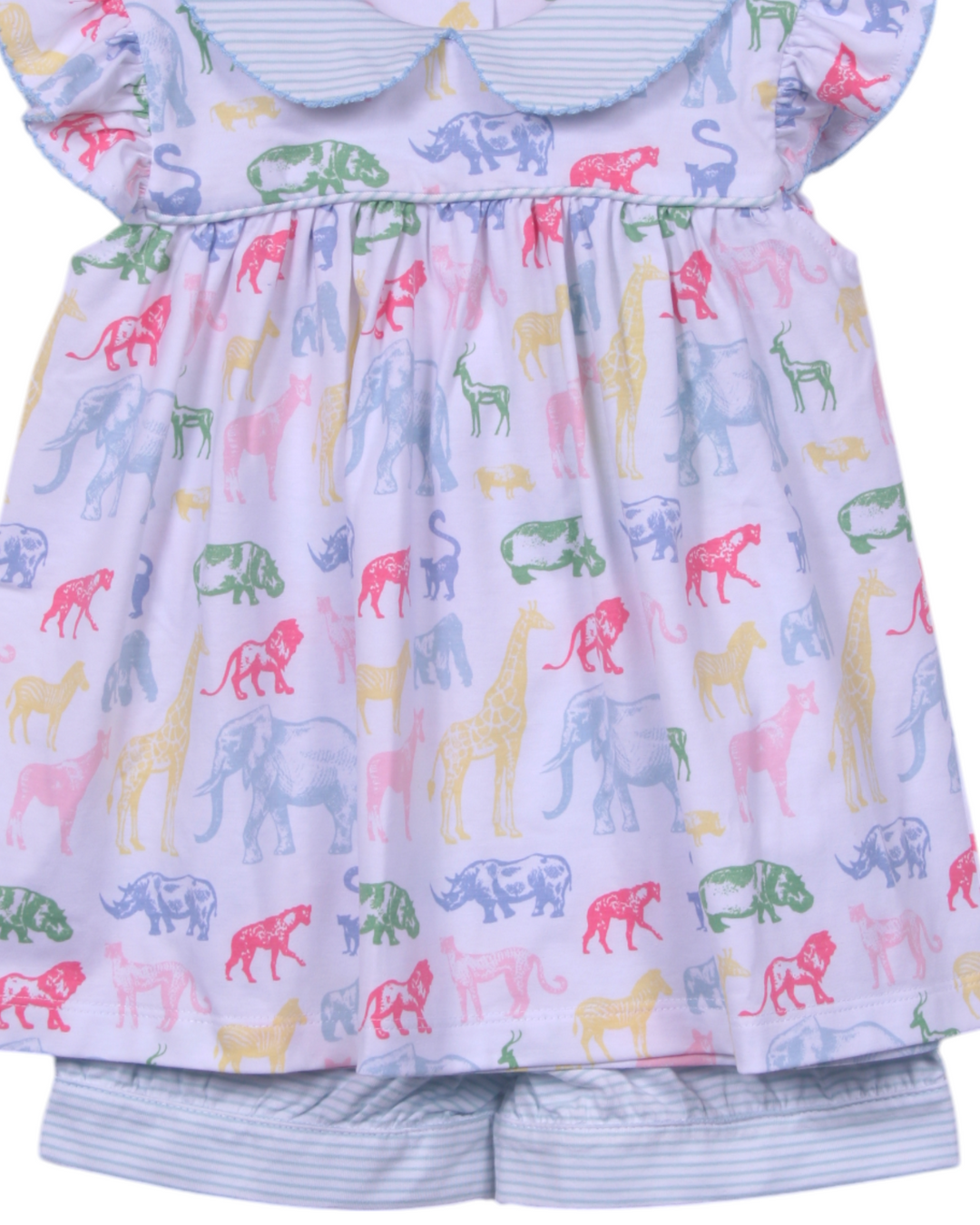 Zoo Friends Blue Stripe Girls Angel Wing Set, That Store, close up