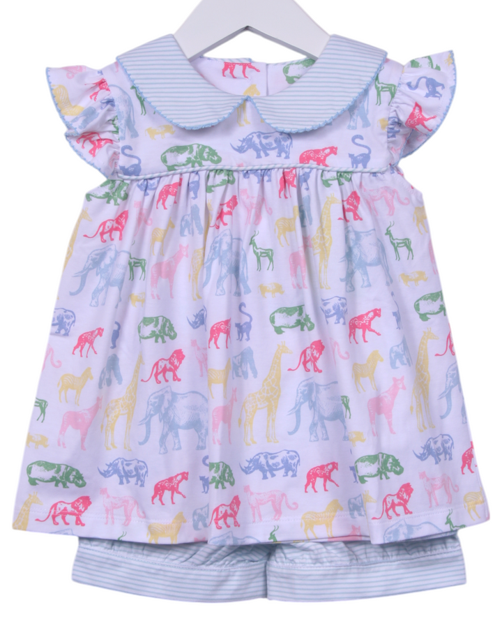 Zoo Friends Blue Stripe Girls Angel Wing Set, That Store, front 