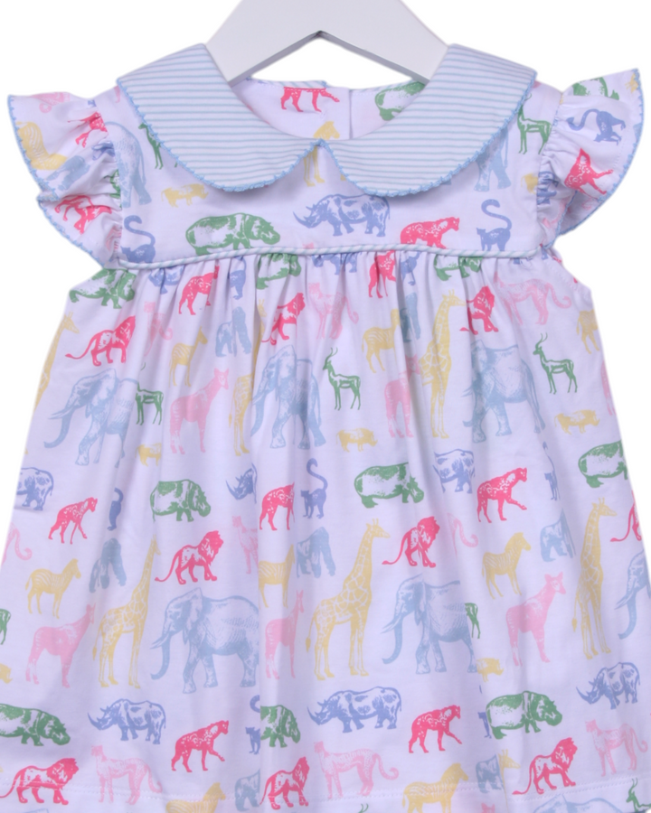 Zoo Friends Blue Stripe Girls Angel Wing Set, That Store, top