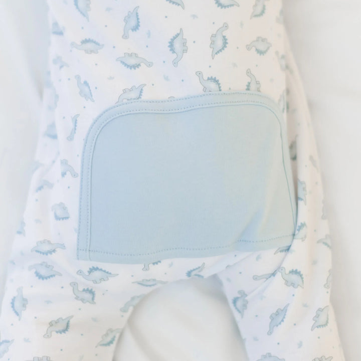 Baby Dino Print Zip Footie