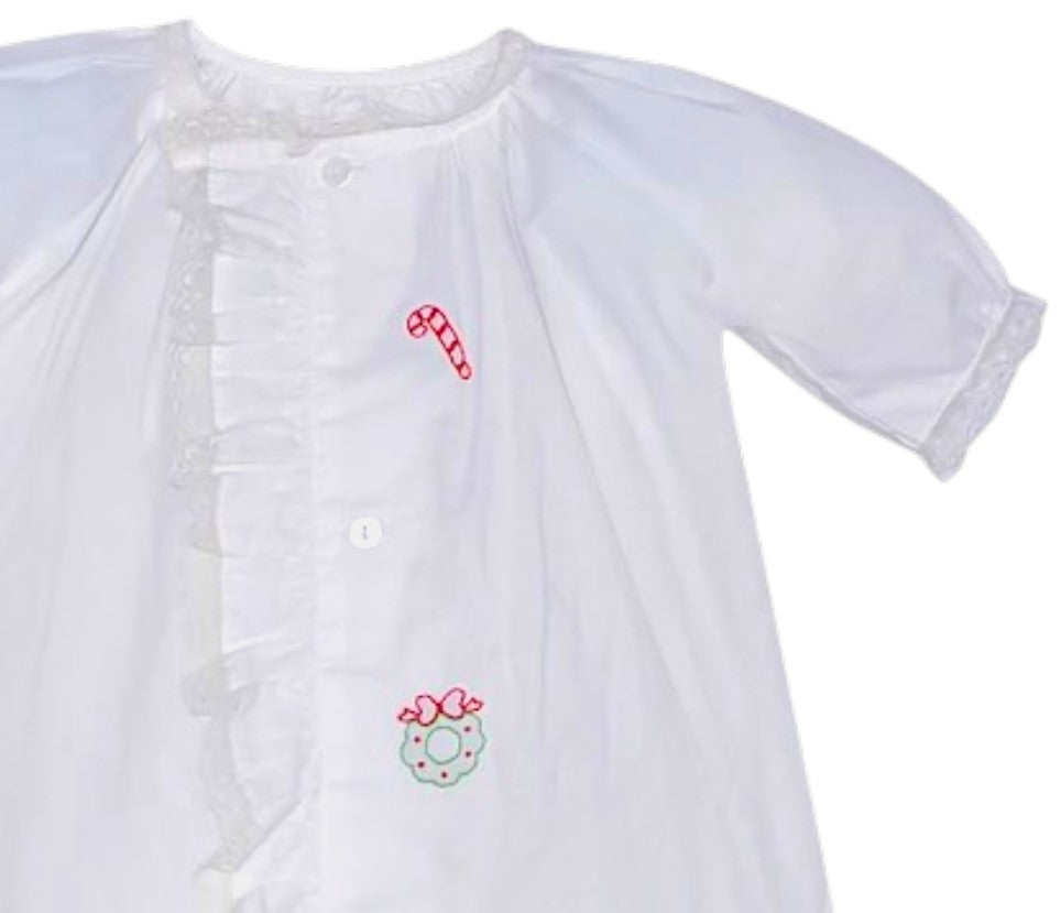 Finn Embroidered White Girls Daygown