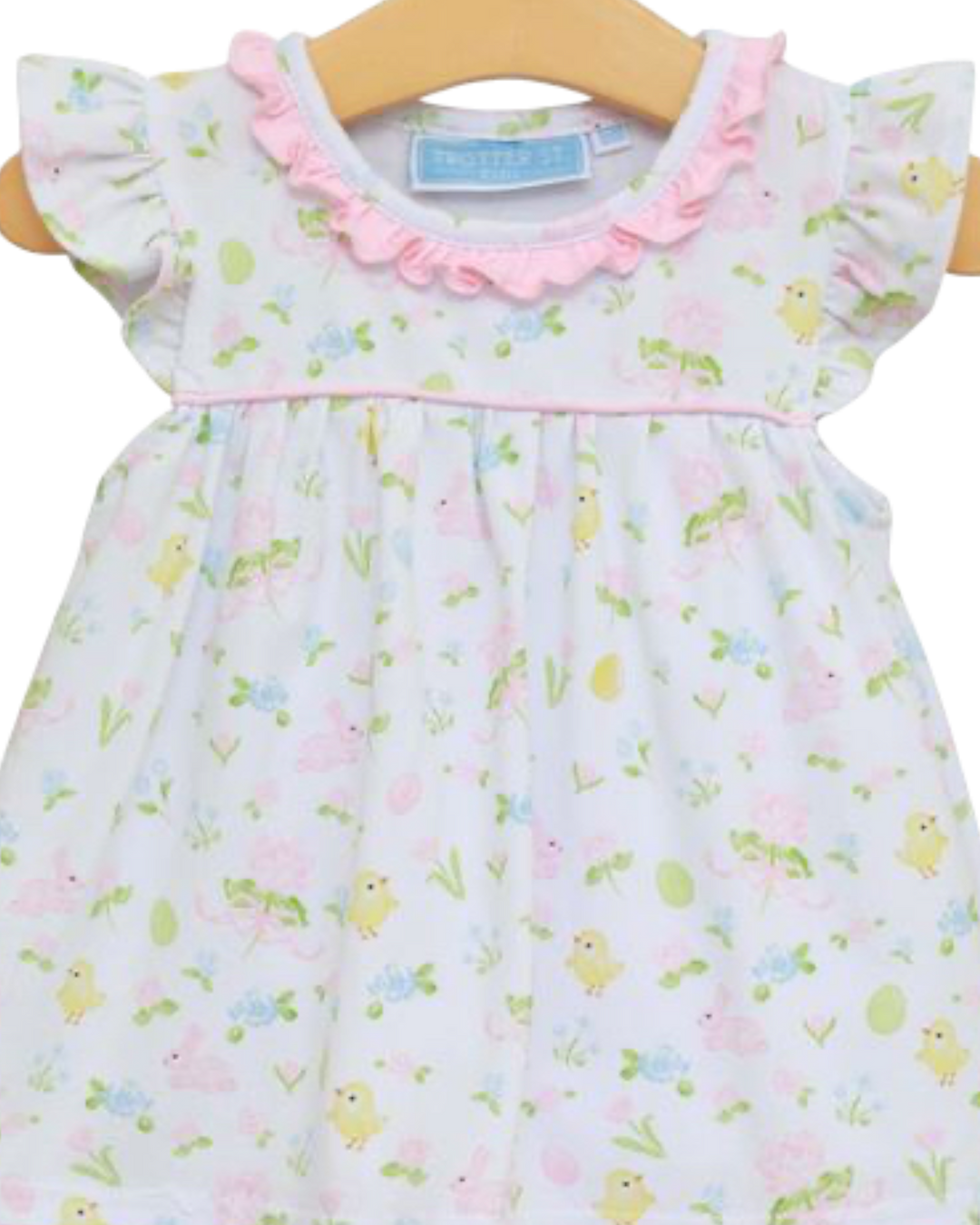 Girls Short set with duck and floral pattern on a hanger