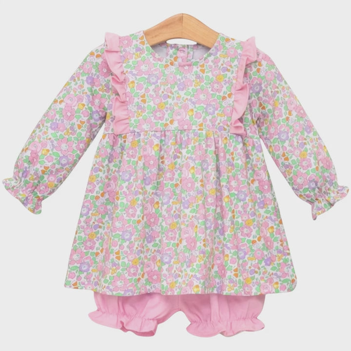 Autumn Blooms Pink Girls Bloomer Set