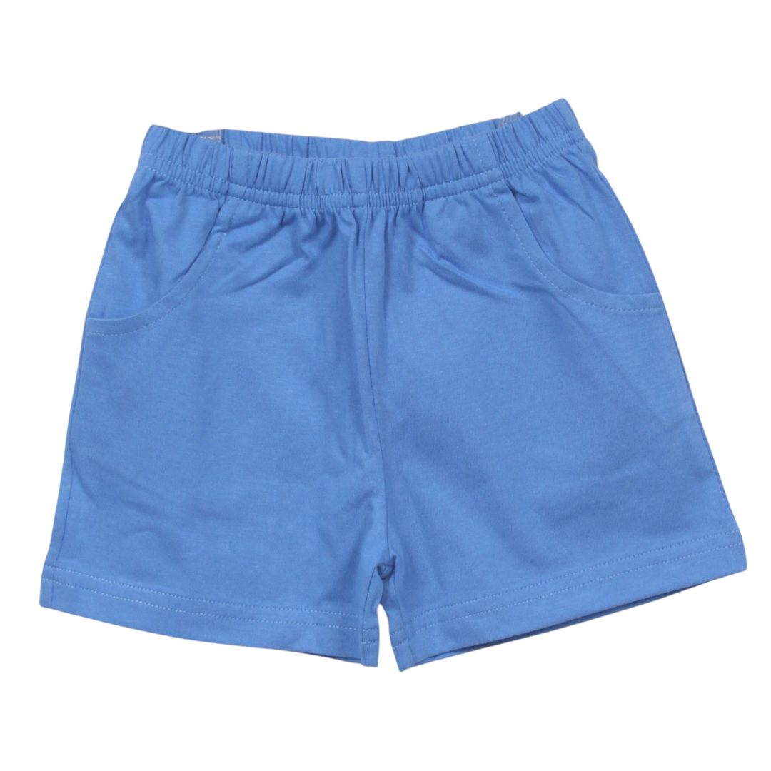 That Store blue cotton jersey shorts for boys with an elastic waistband and convenient front pockets.