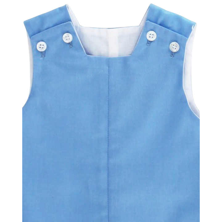 That Store pastel blue polycotton John John short with white button tab details and a clean structured design.