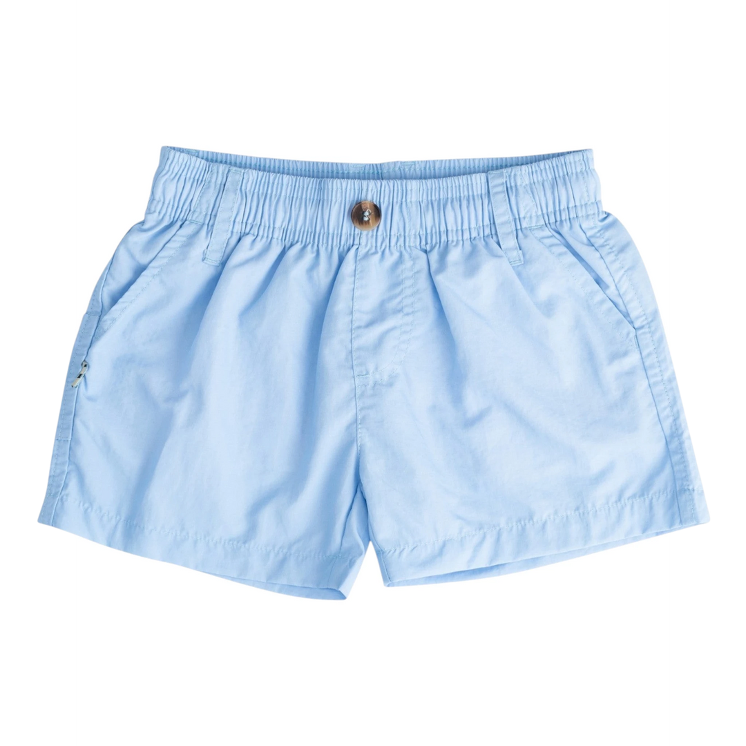 That Store boys' windsurfer blue performance shorts in quick-dry ripstop fabric with an elastic waistband.