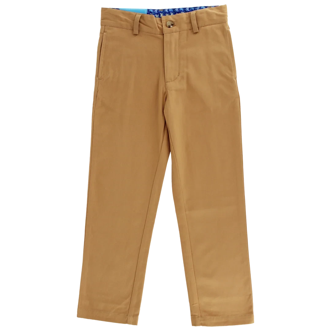 That Store Champ Pant in cinnamon brown twill with a relaxed fit, belt loops, and a button closure.