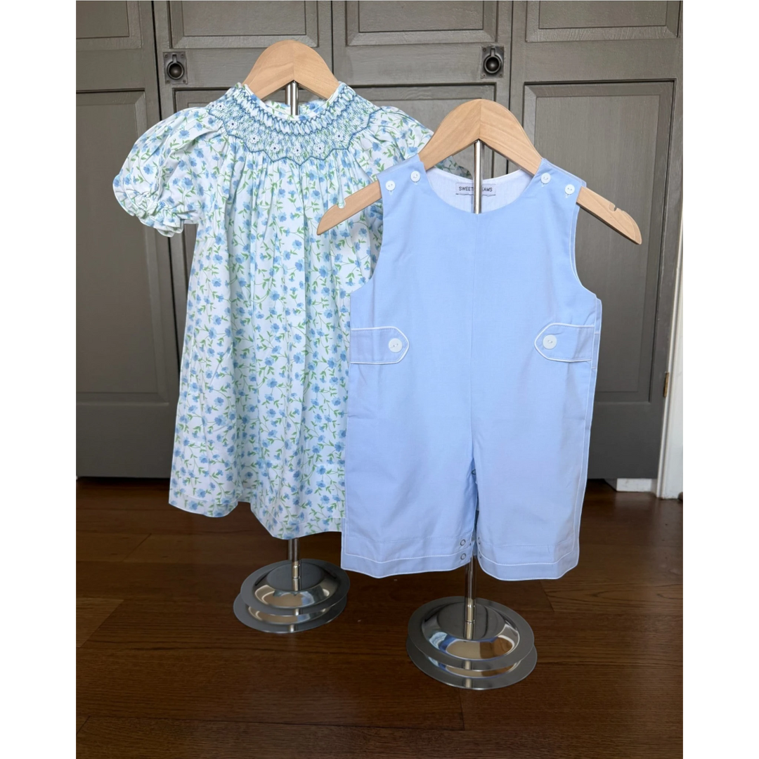 That Store Eric Blue Boys Jon Jon in a cotton-polyester blend, featuring a classic sleeveless design with button details.