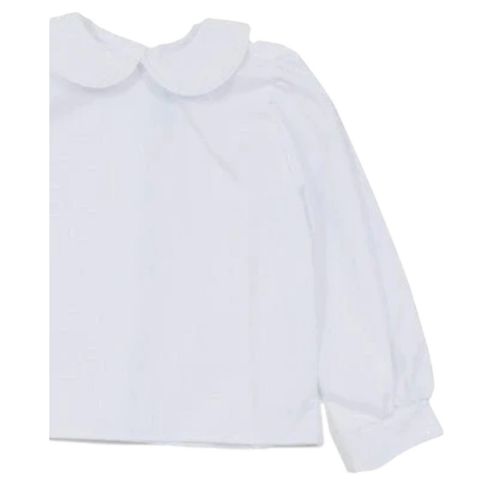 That Store Funtasia Too white long-sleeve girl's blouse with a classic rounded Peter Pan collar
