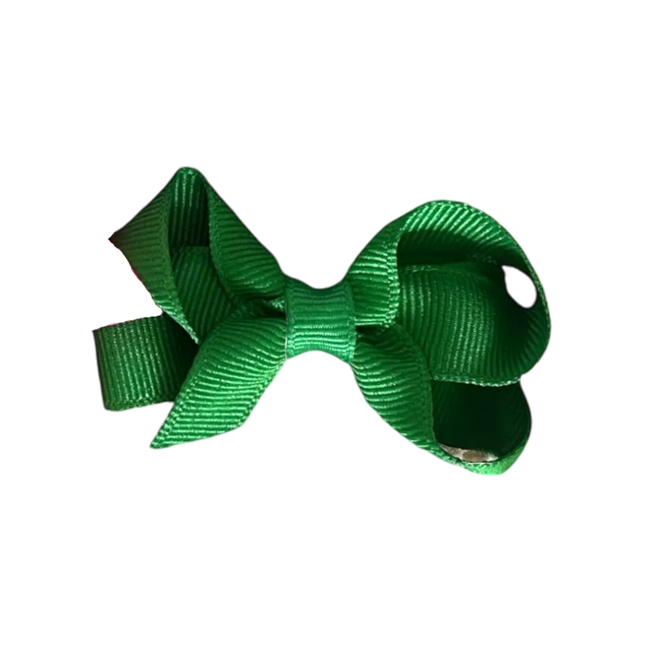 That Store green grosgrain hair bow on a WeeStay no-slip alligator clip for toddlers