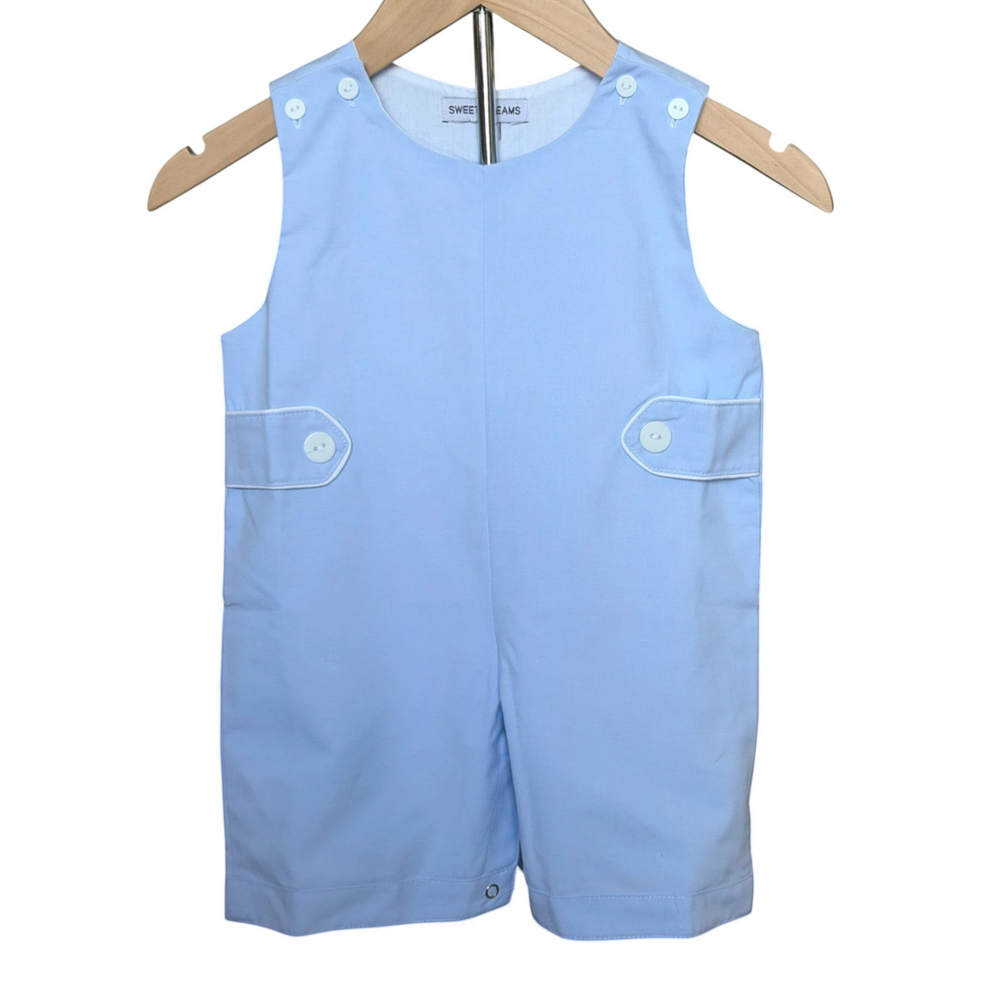 That Store light blue cotton-blend boys jon jon with white button details on a wooden hanger