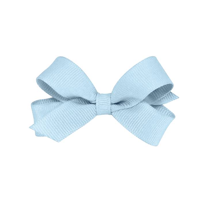 That Store tiny light blue grosgrain hair bow with a WeeStay no-slip alligator clip