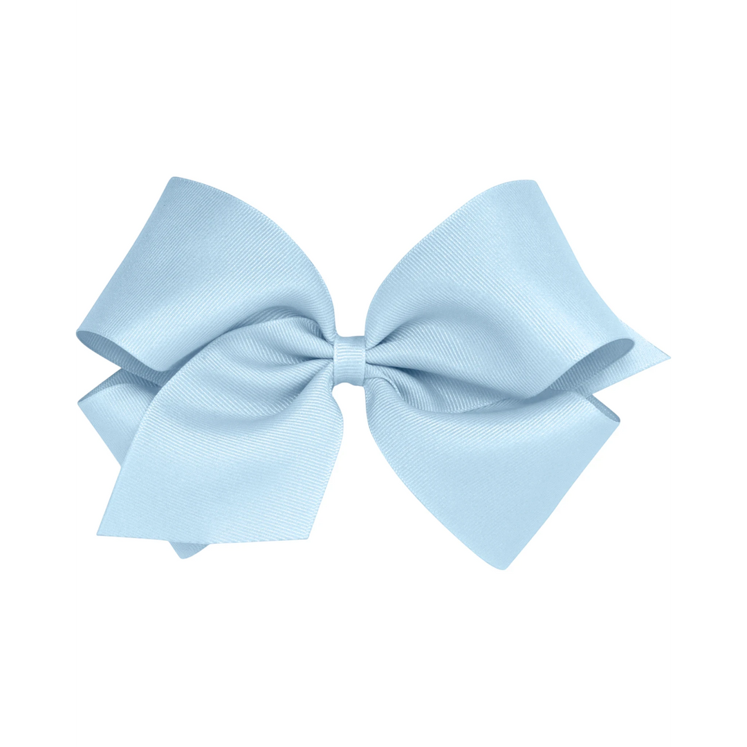 That Store light blue grosgrain hair bow with a no-slip alligator clip for toddlers and girls