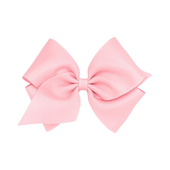 That Store Mini King light pink grosgrain hair bow for girls with a secure no-slip alligator clip