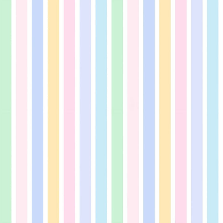 That Store Smocked Sally Snowball dress fabric featuring a repeating pattern of vertical pastel striped lines.