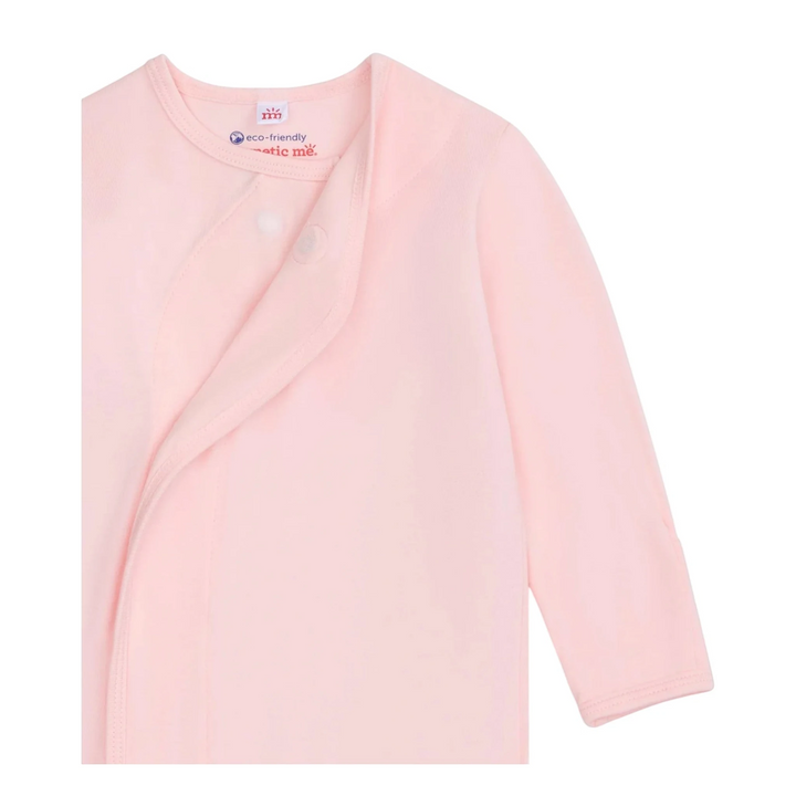 That Store pink modal newborn gown with magnetic closure and long sleeves for easy diaper changes.