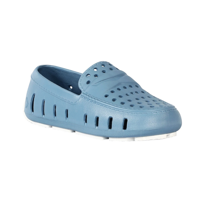 That Store Prodigy kids loafer in Spring Lake blue with white sole, featuring breathable EVA foam and slip-on design.