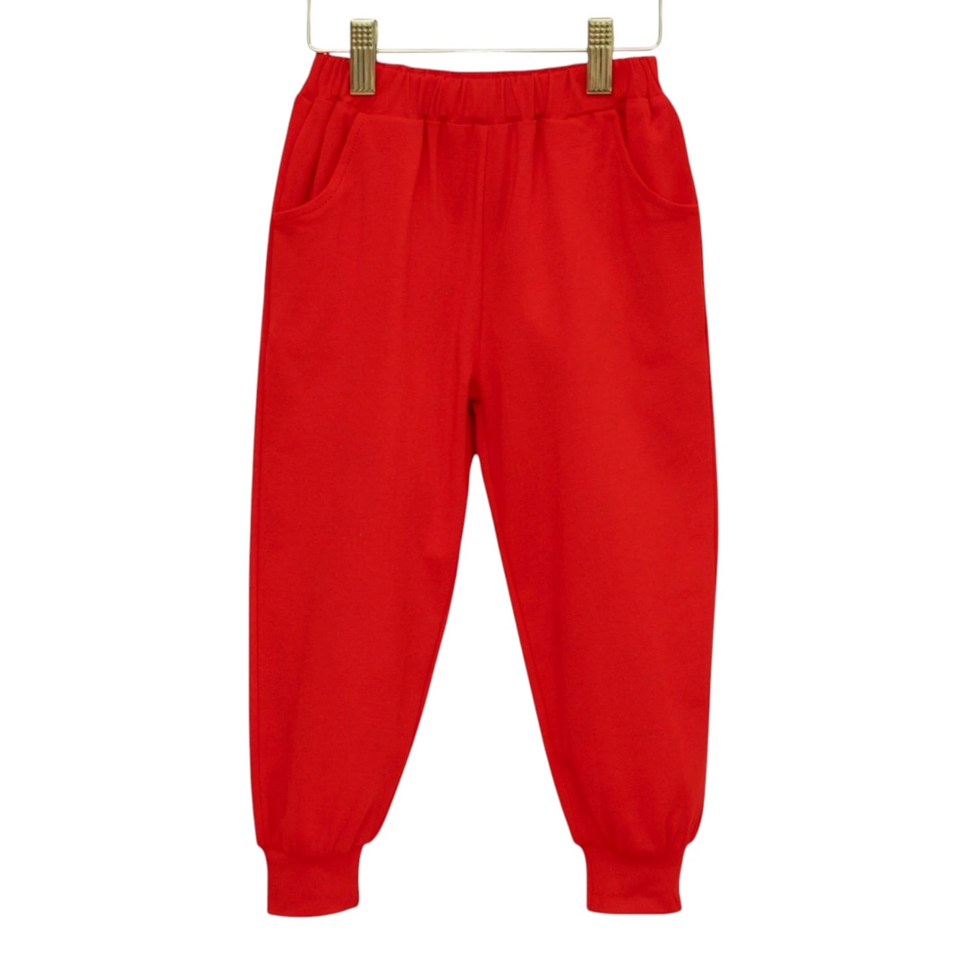 That Store red joggers for boys with an elastic waistband and comfortable relaxed fit for everyday wear.