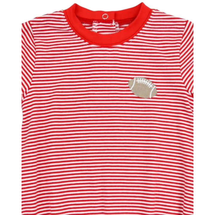 That Store red and white striped boys football bubble with a small embroidered football patch on the chest