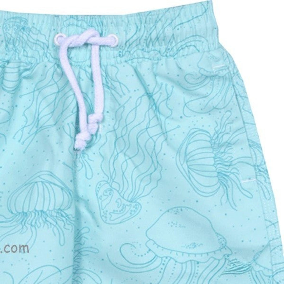 That Store SouthBound Jellyfish Trunk in light blue with an elastic drawstring waist and swim liner