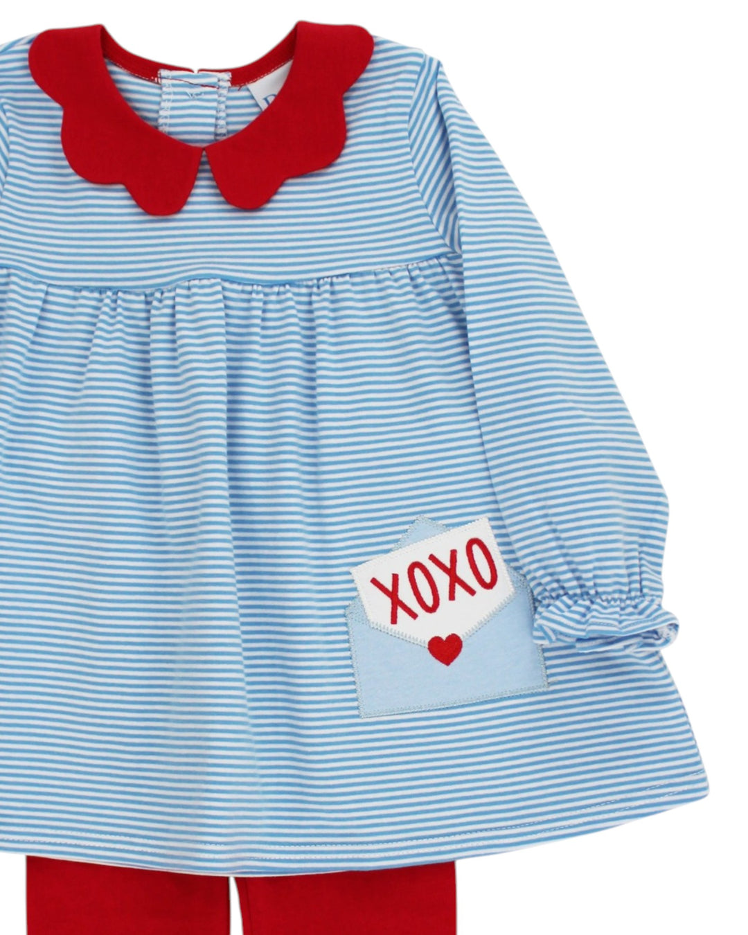 Love Letters Blue Stripe Girls Tunic Pant Set