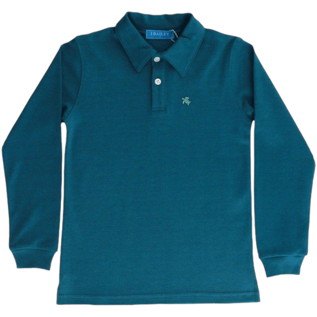 Teal Long Sleeve Polo - ShopThatStore.com
