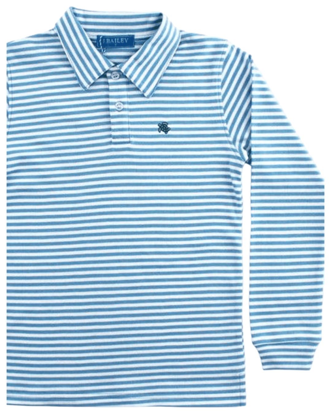 Blue Stripe Long Sleeve Polo - ShopThatStore.com