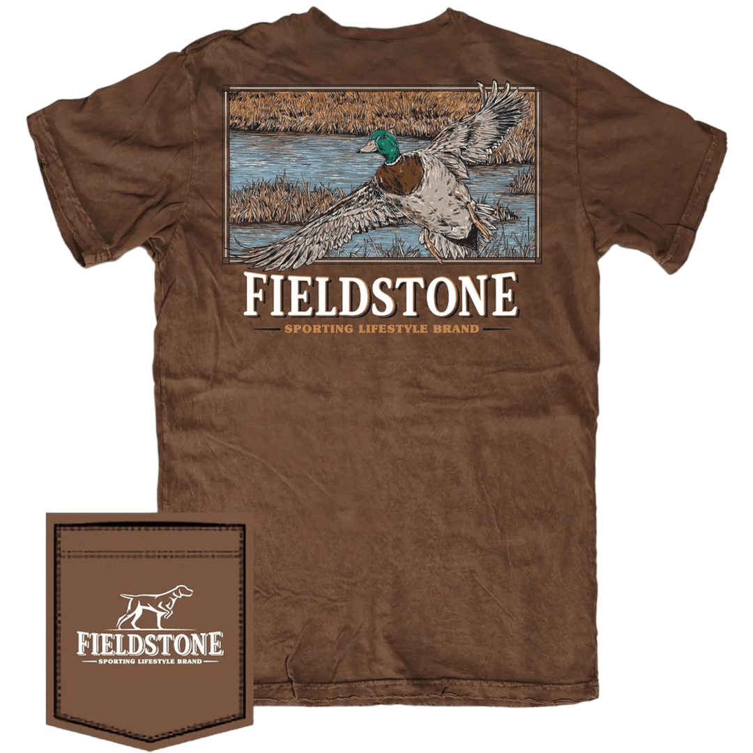 Duck Landing Brown Tee, front