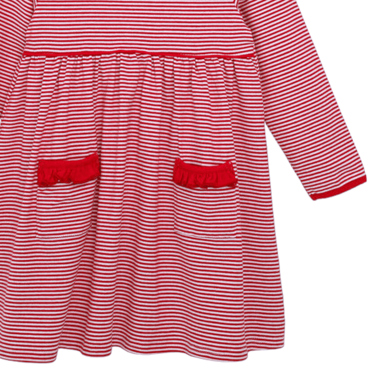 Millie Red Stripe Pocket Dress, close up