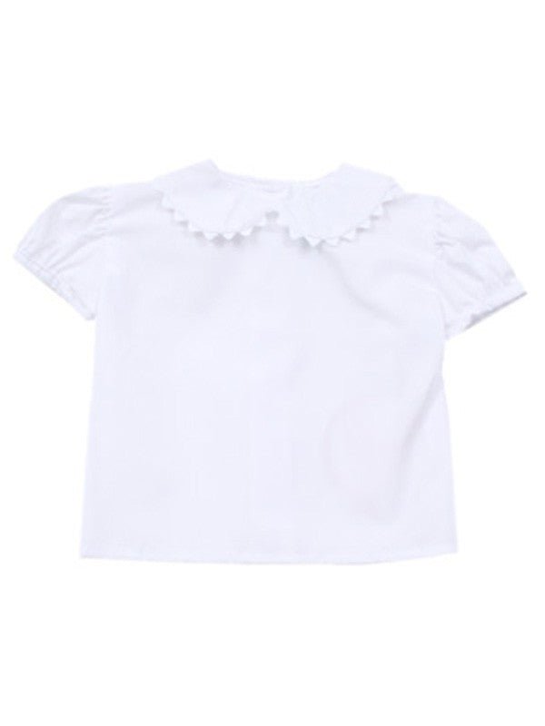 Funtasia Too Short Sleeve white Blouse With Ric Rac, front