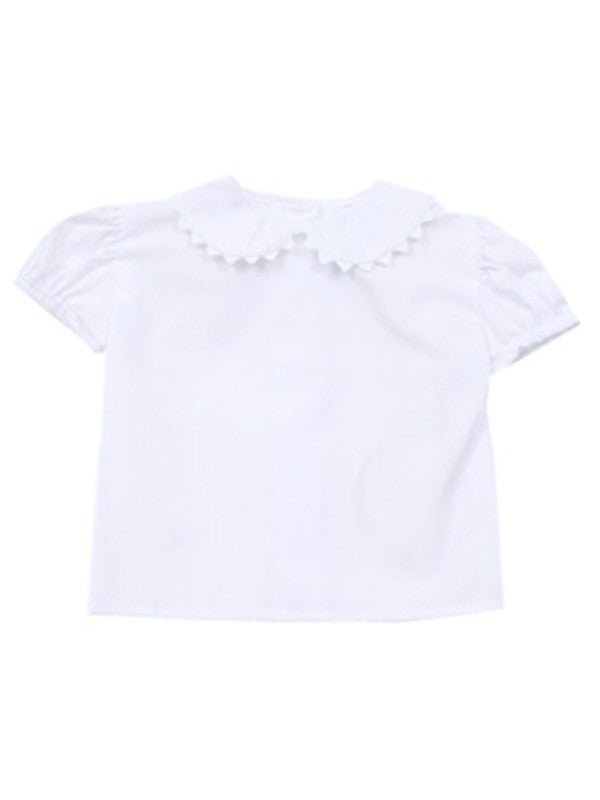 Funtasia Too Short Sleeve white Blouse With Ric Rac, front