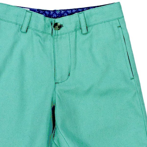 J Bailey Aloe Green Twill Boys Shorts shopthatstore.com, close up