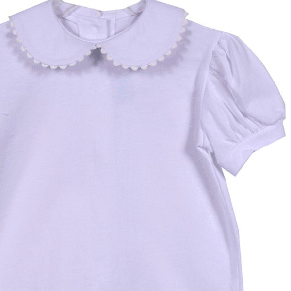 FUNTASIA TOO KNIT SHORT SLEEVE RIC RAC white BLOUSE, close up